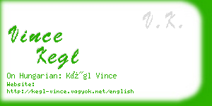 vince kegl business card